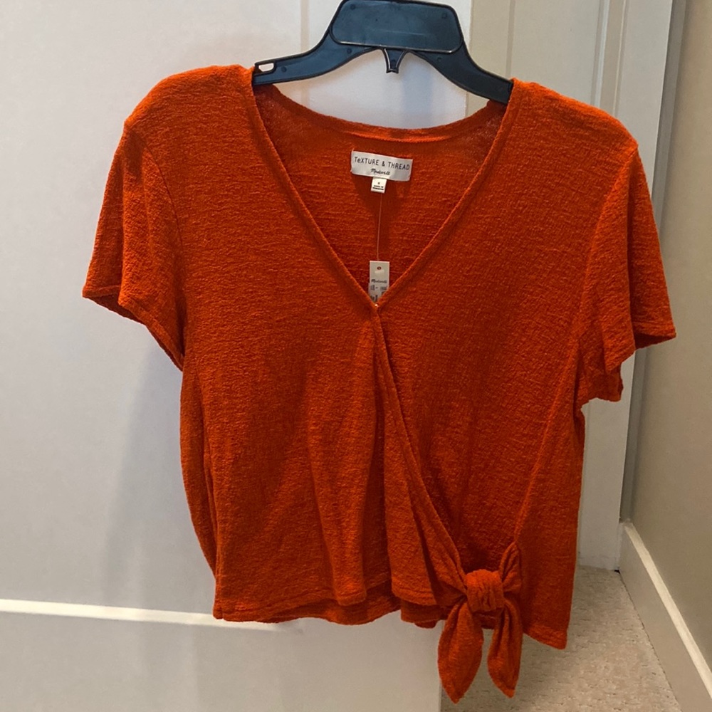 Madwell Texture & Thread Wrap-Tie Top